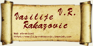 Vasilije Rakazović vizit kartica